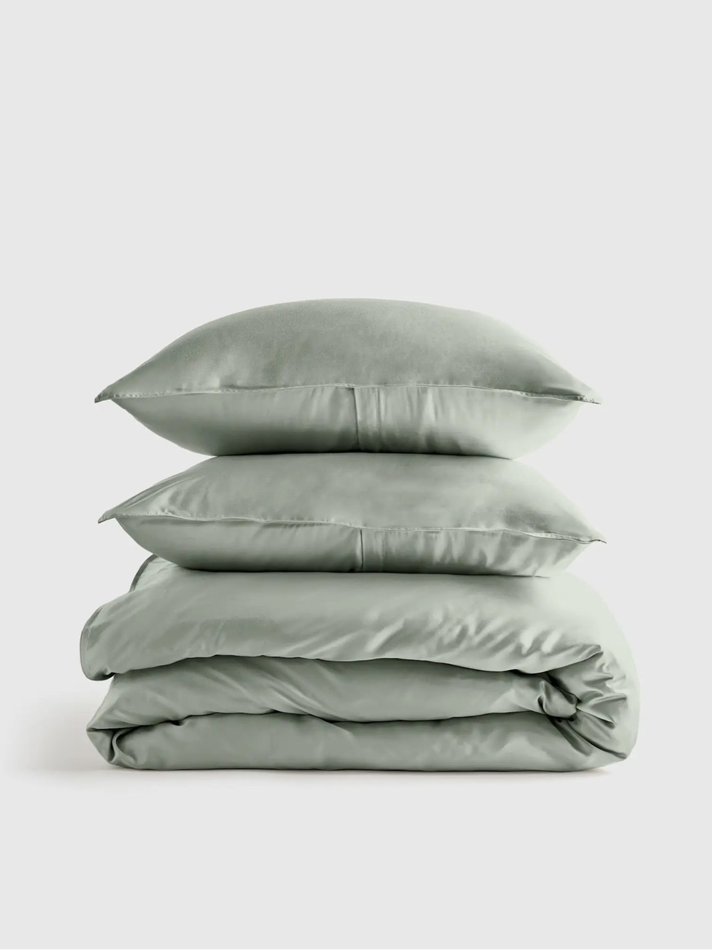 Like New Quince Bamboo Duvet Cover Set - King/CalKing, Eucalyptus